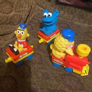 Sesame Street Colorful Train Set with Bert, Cookie Monster, and Big Bird
